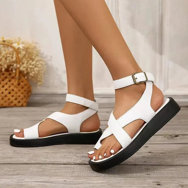 Rachel | Crossover Strap Flat Sandals