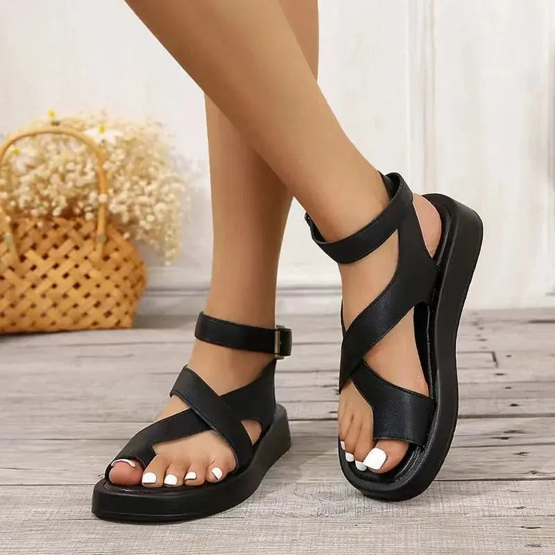 Rachel | Crossover Strap Flat Sandals