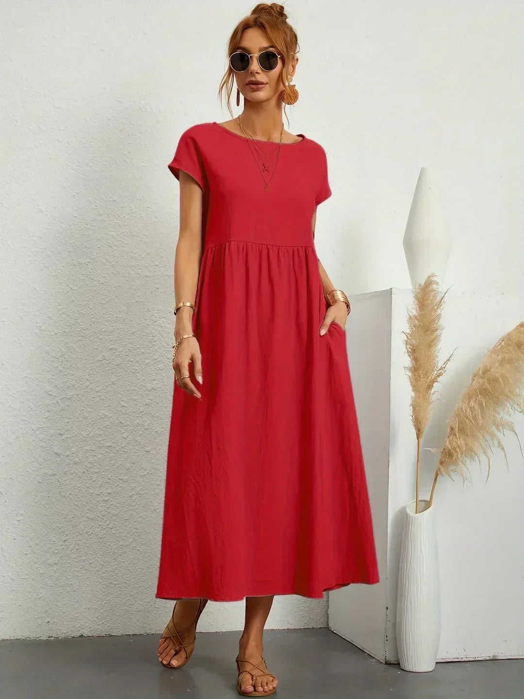 Gabrielle — Flowing Midi Dress with Timeless Elegance