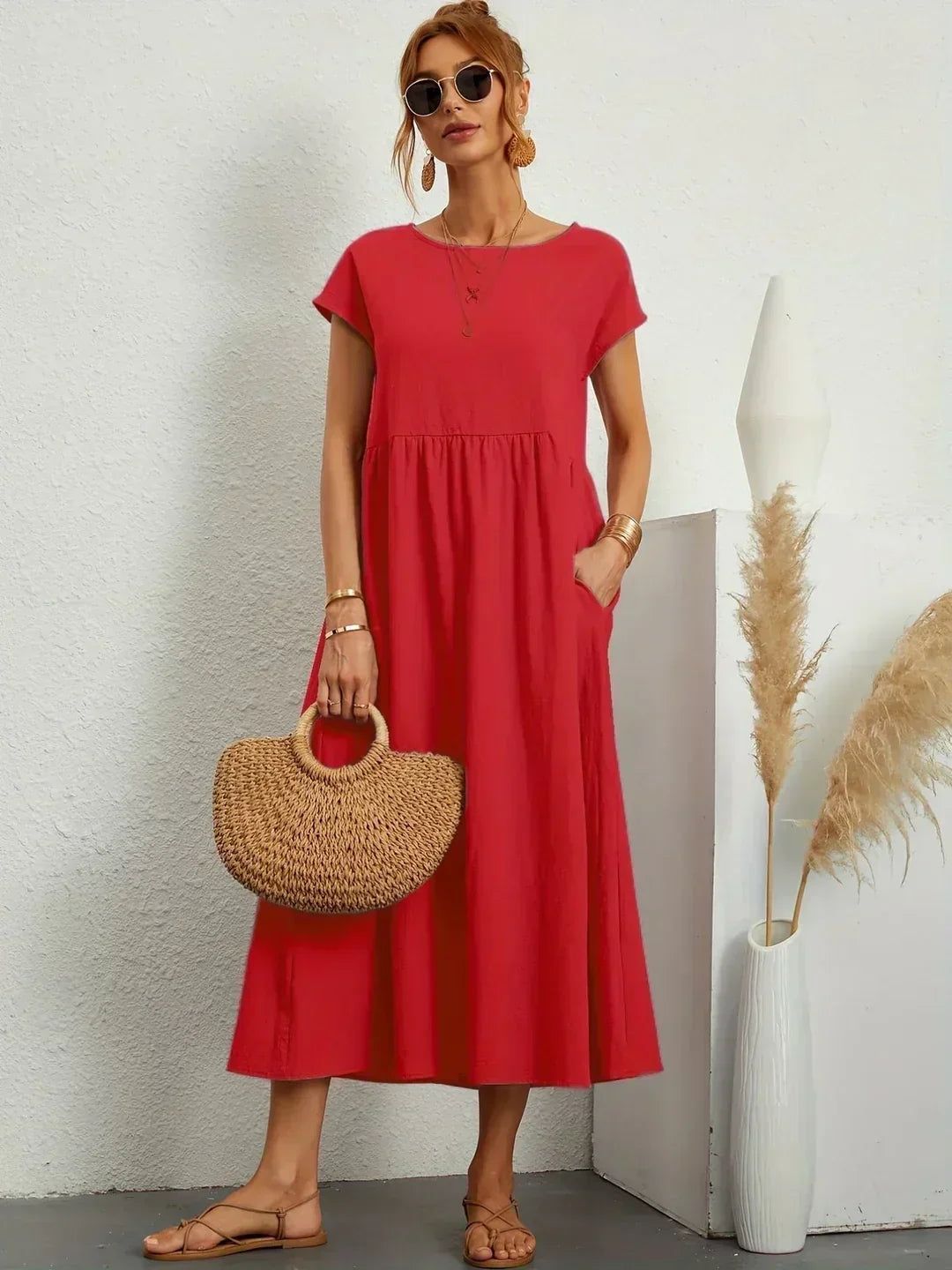 Gabrielle — Flowing Midi Dress with Timeless Elegance
