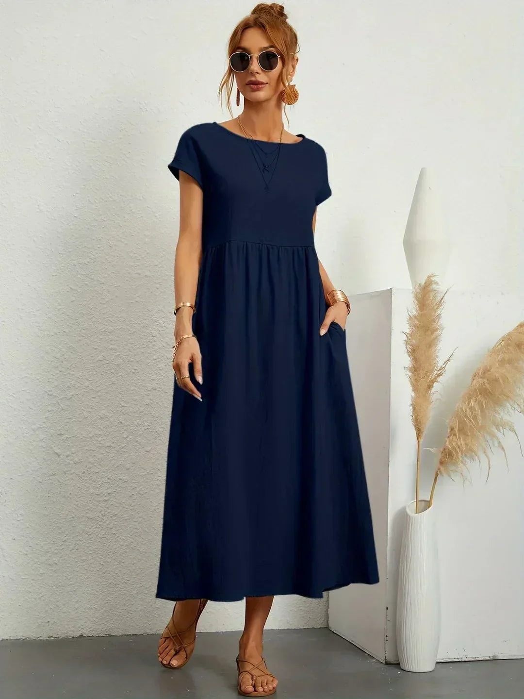 Gabrielle — Flowing Midi Dress with Timeless Elegance