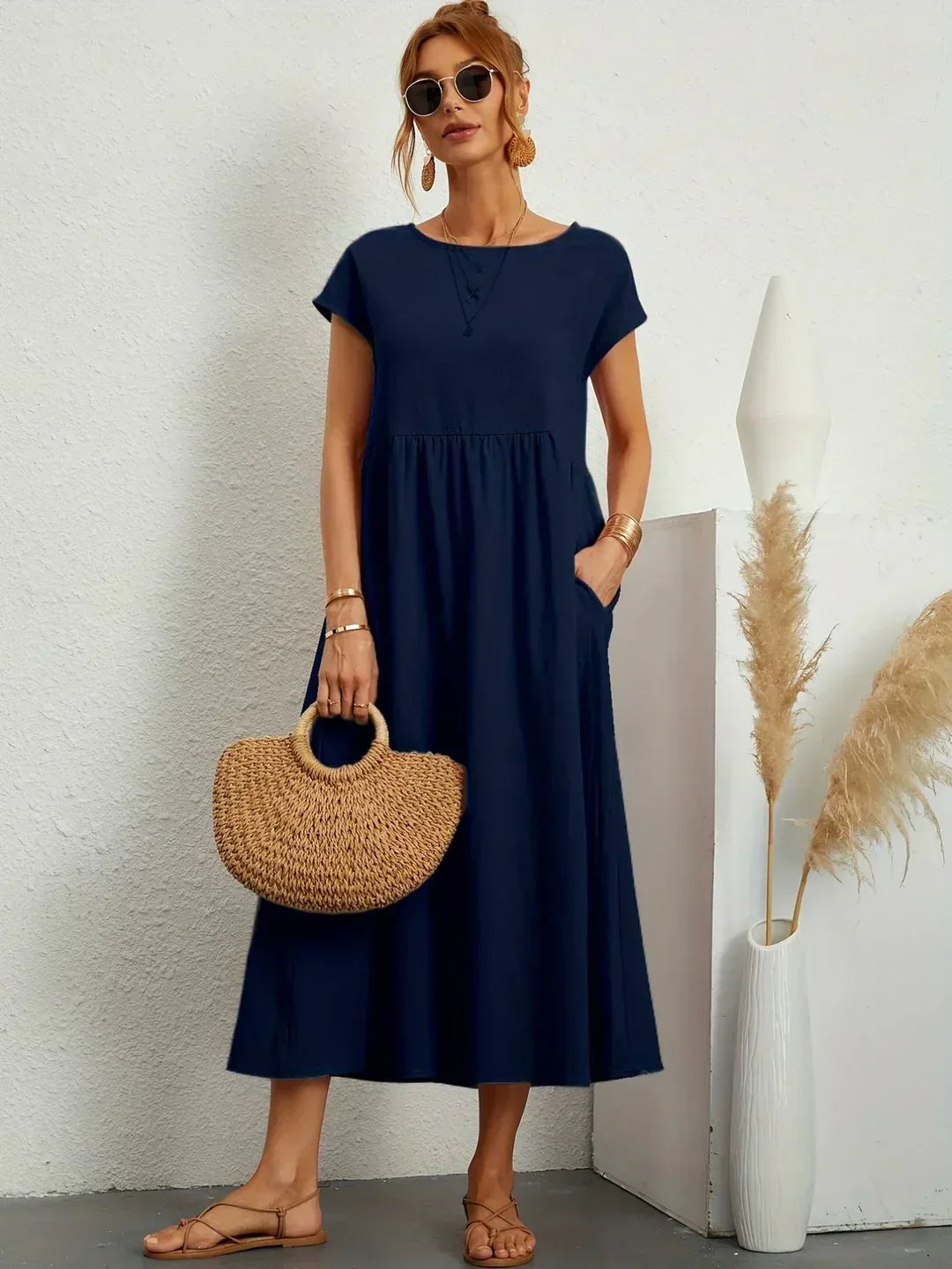 Gabrielle — Flowing Midi Dress with Timeless Elegance
