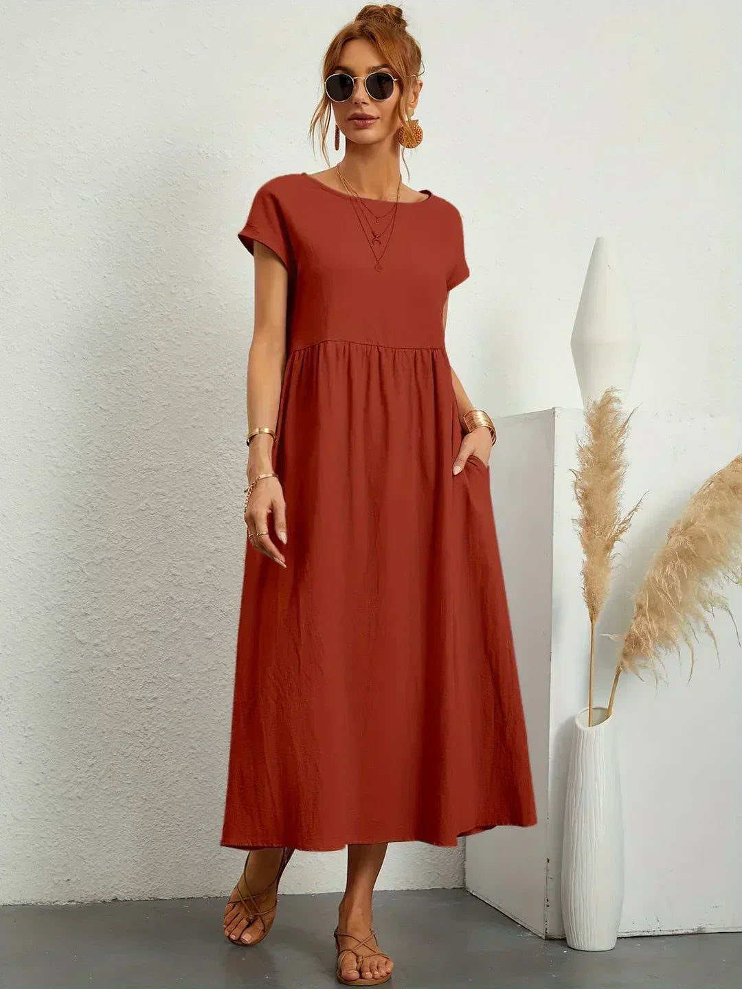 Gabrielle — Flowing Midi Dress with Timeless Elegance