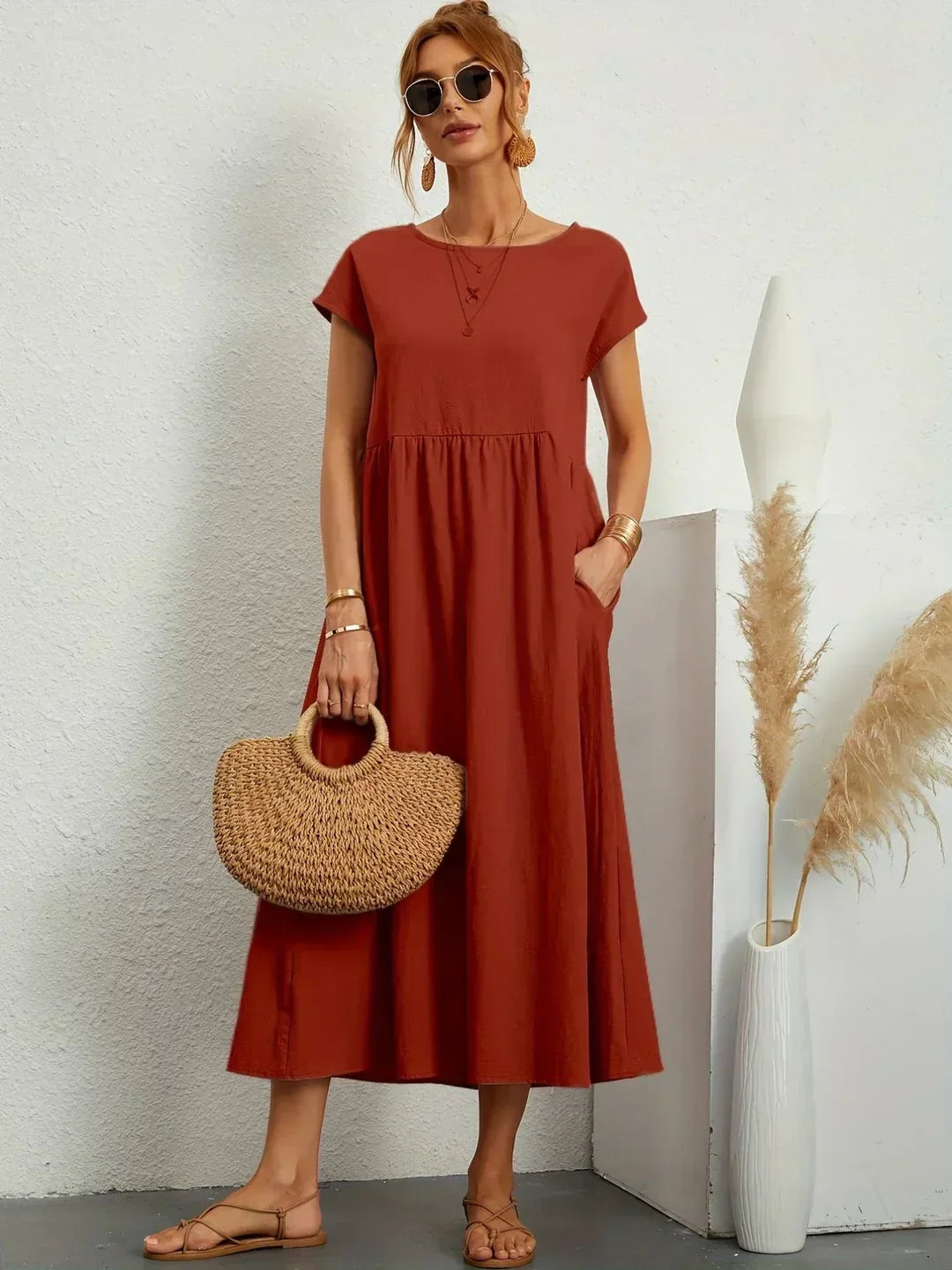 Gabrielle — Flowing Midi Dress with Timeless Elegance