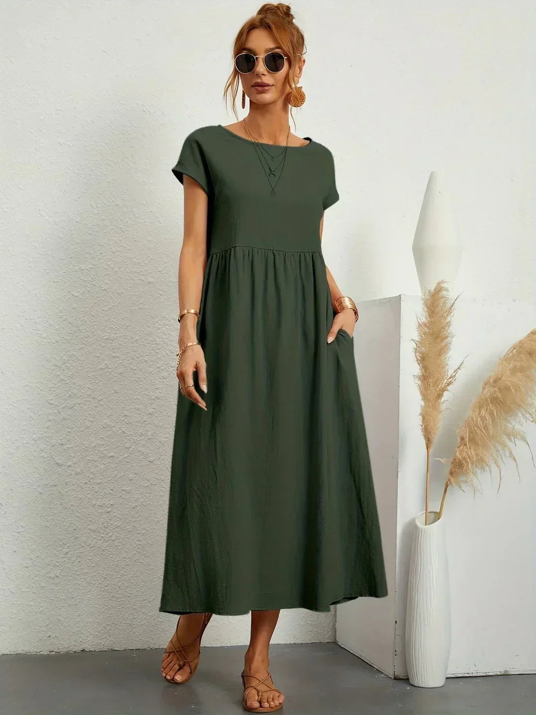 Gabrielle — Flowing Midi Dress with Timeless Elegance