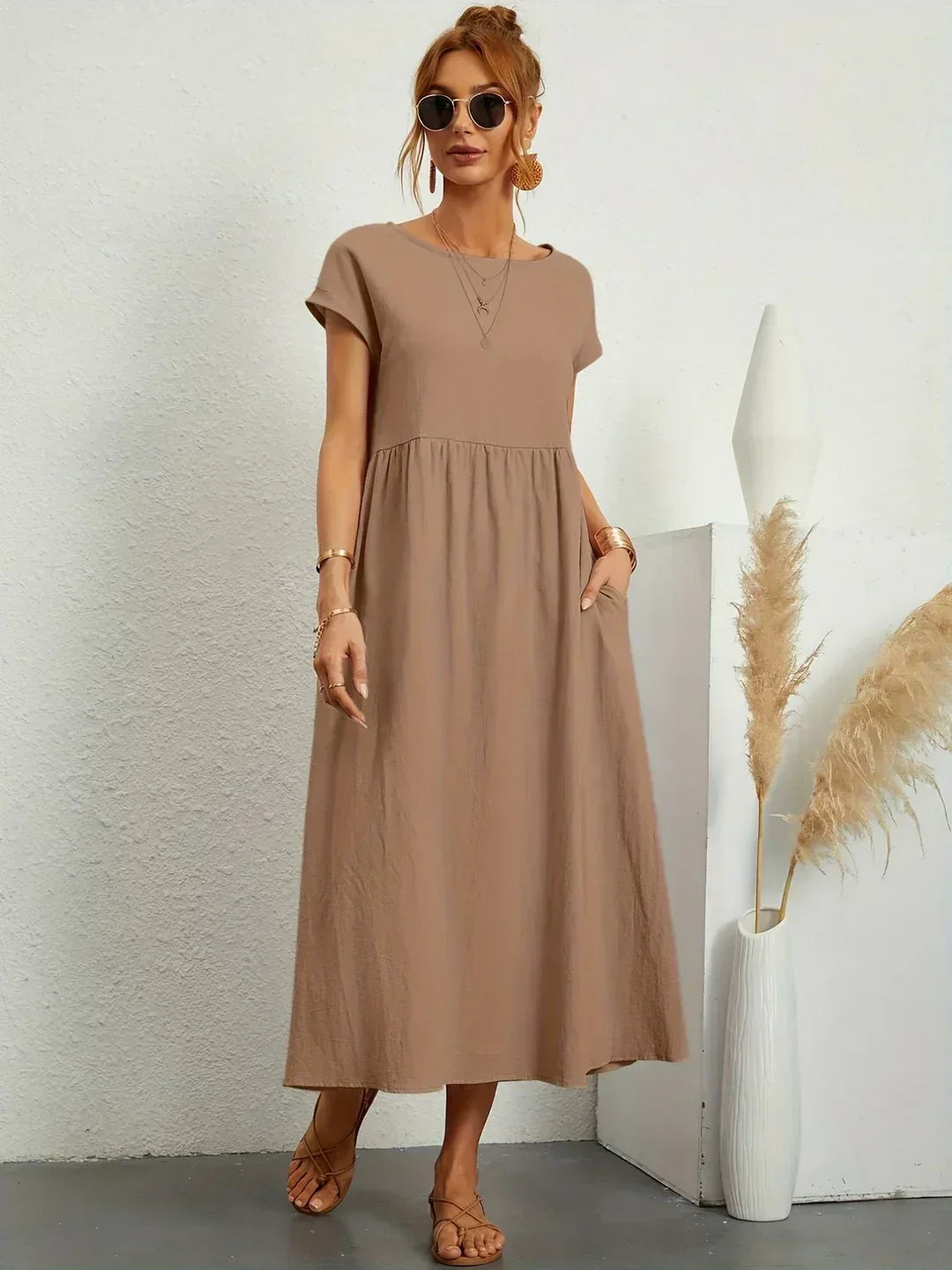 Gabrielle — Flowing Midi Dress with Timeless Elegance
