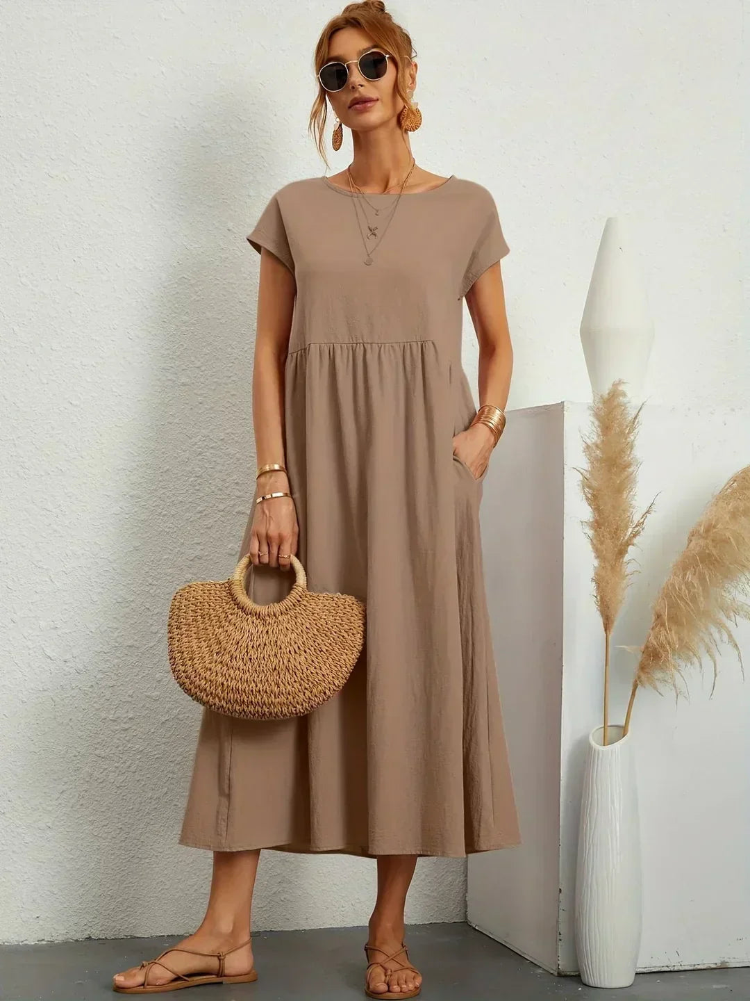 Gabrielle — Flowing Midi Dress with Timeless Elegance