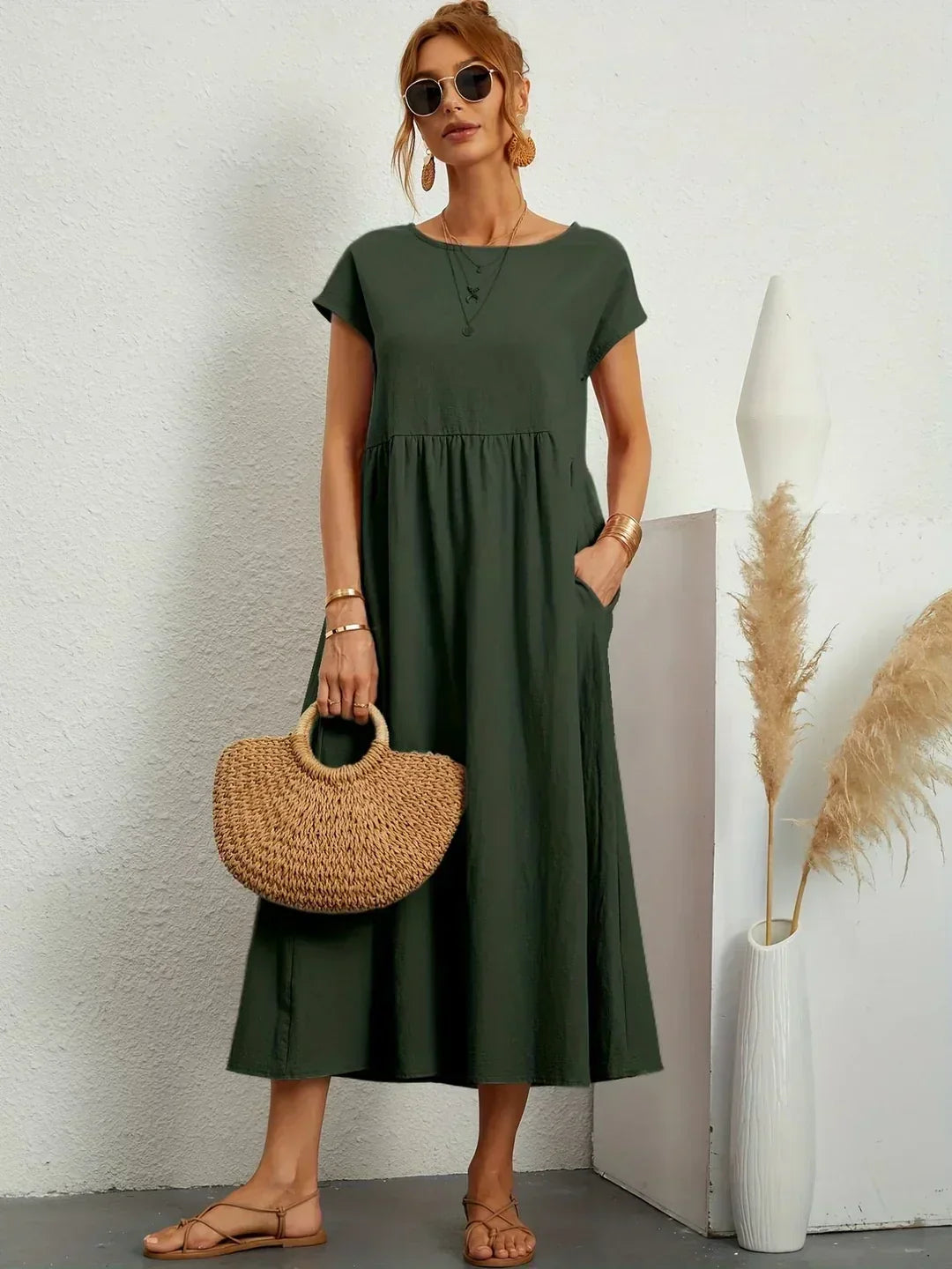 Gabrielle — Flowing Midi Dress with Timeless Elegance