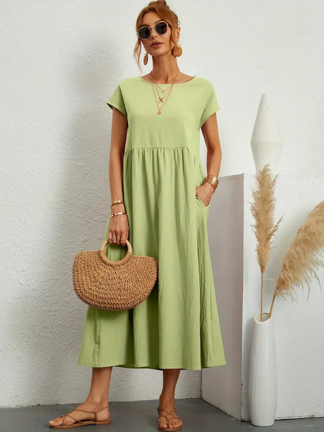 Gabrielle — Flowing Midi Dress with Timeless Elegance