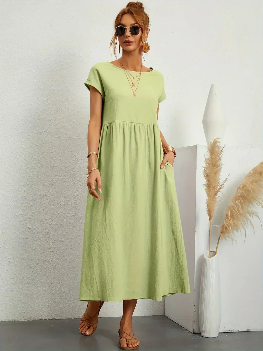 Gabrielle — Flowing Midi Dress with Timeless Elegance