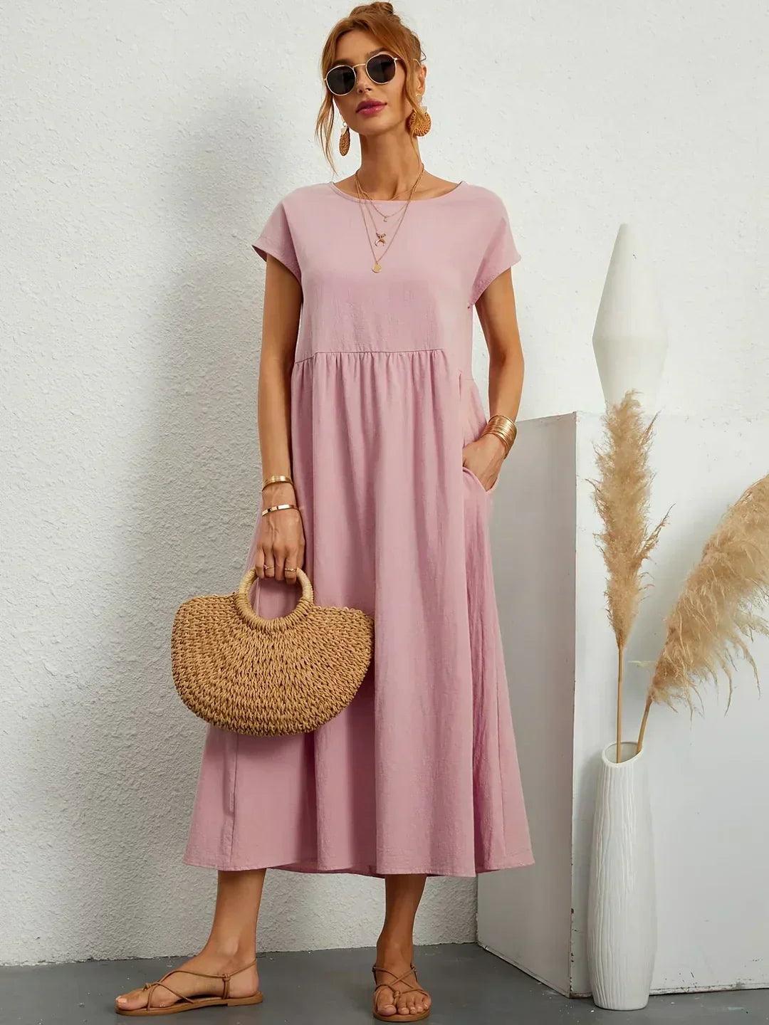 Gabrielle — Flowing Midi Dress with Timeless Elegance