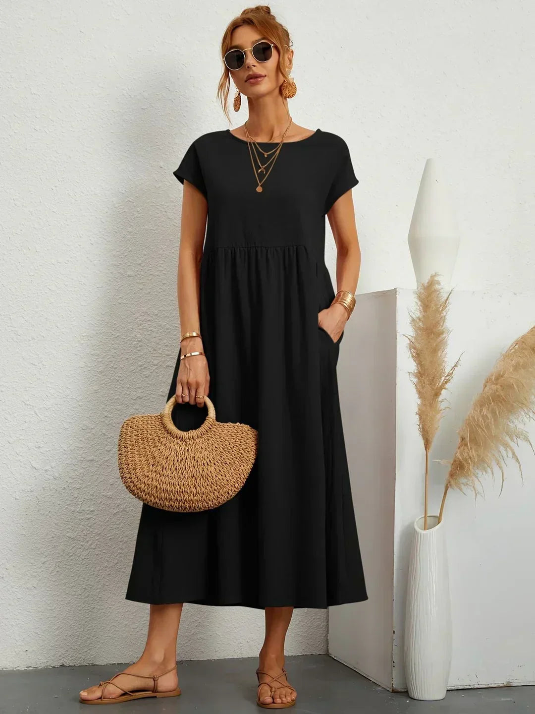 Gabrielle — Flowing Midi Dress with Timeless Elegance