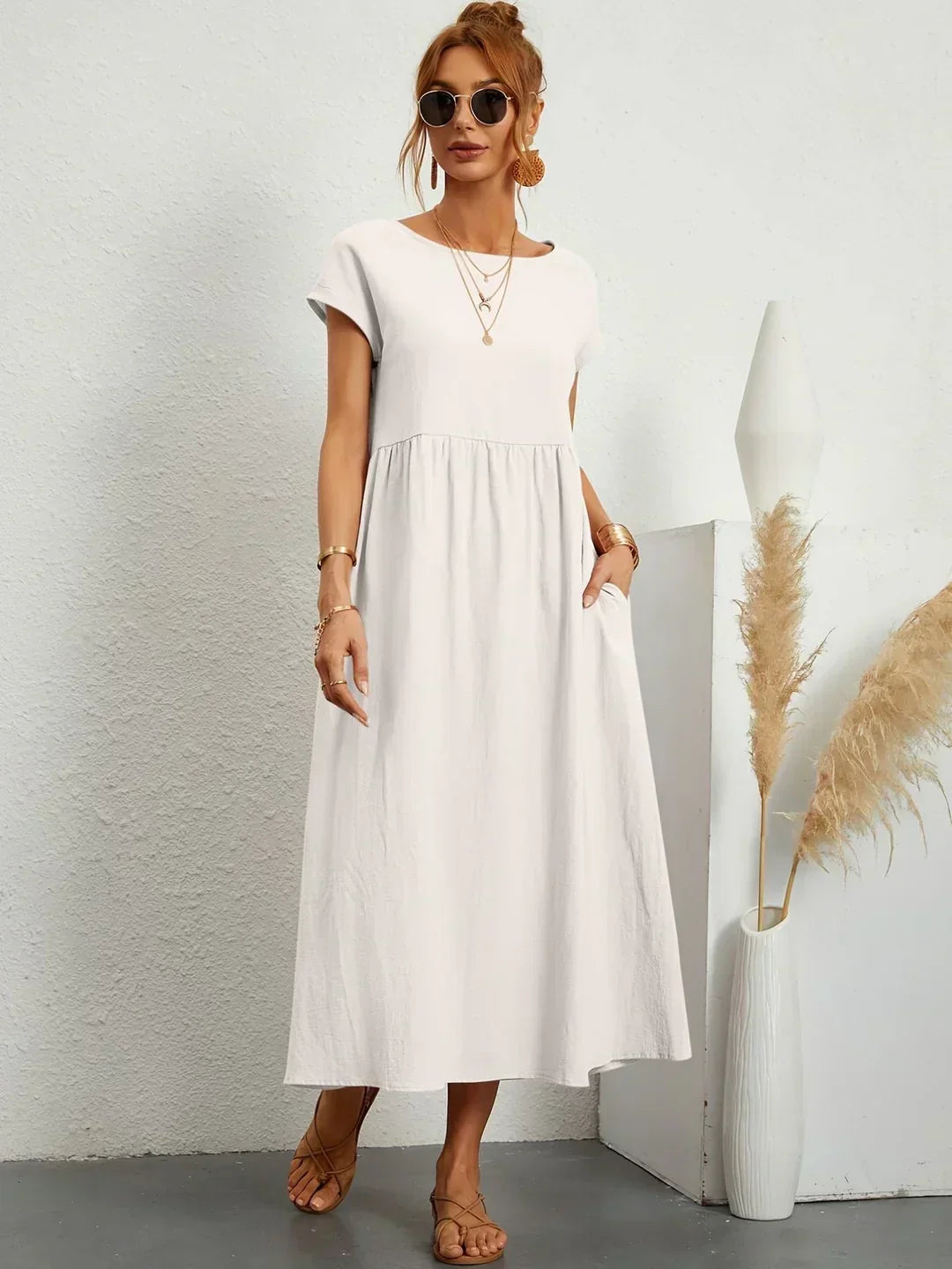 Gabrielle — Flowing Midi Dress with Timeless Elegance