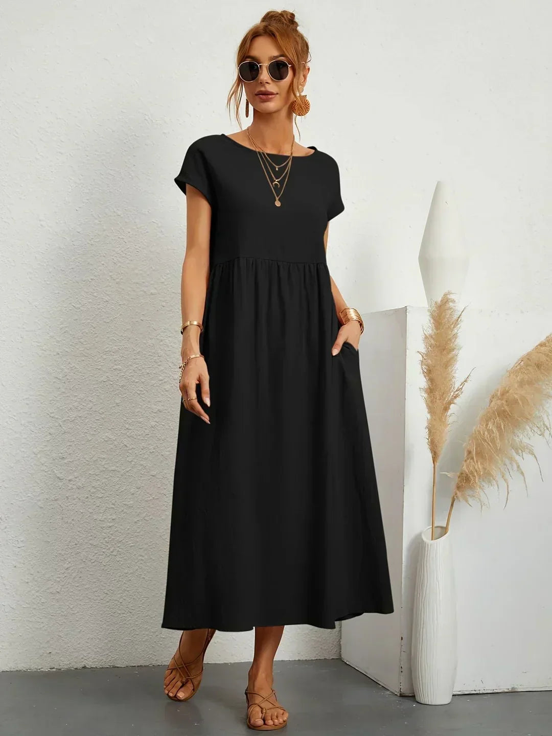 Gabrielle — Flowing Midi Dress with Timeless Elegance