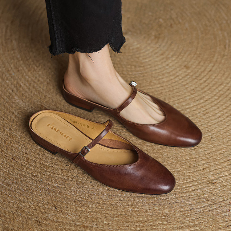 Audrey | Mary Jane Leather Mules