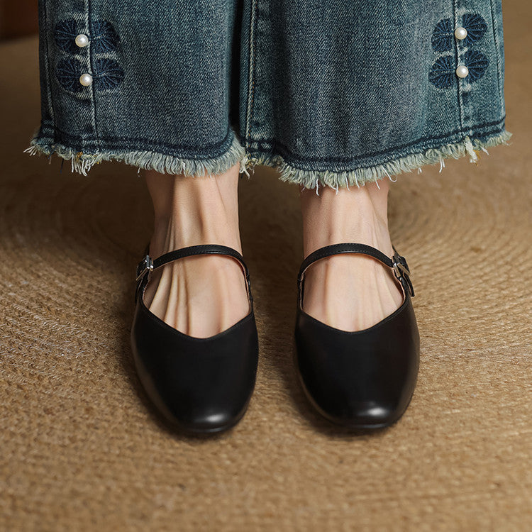 Audrey | Mary Jane Leather Mules