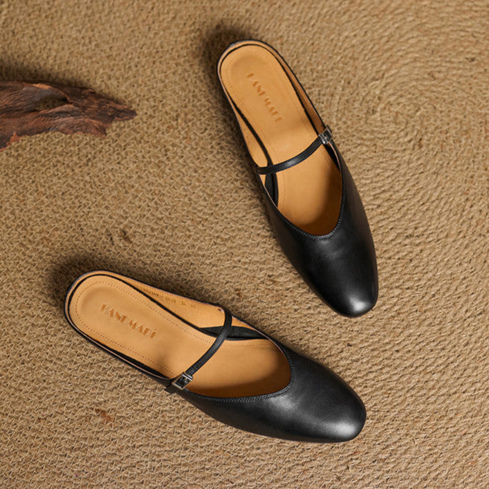Audrey | Mary Jane Leather Mules