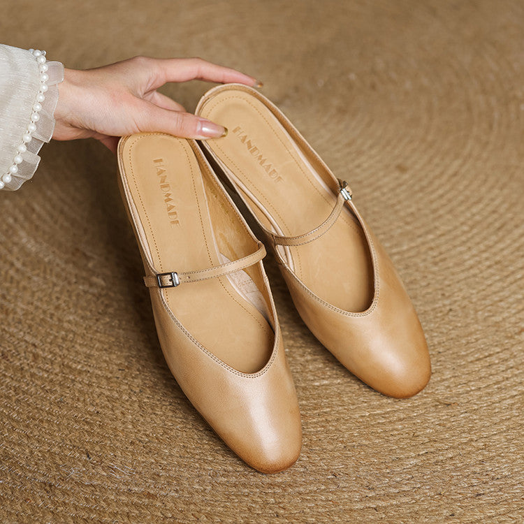 Audrey | Mary Jane Leather Mules