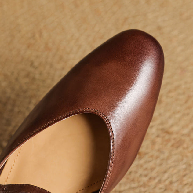 Audrey | Mary Jane Leather Mules