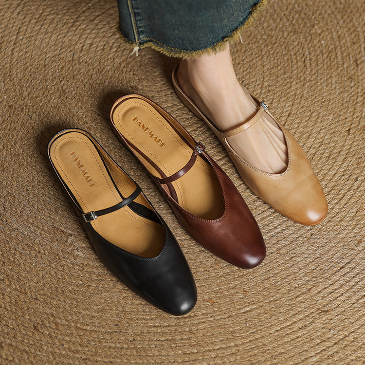 Audrey | Mary Jane Leather Mules
