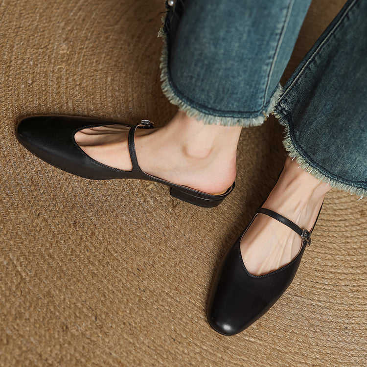 Audrey | Mary Jane Leather Mules