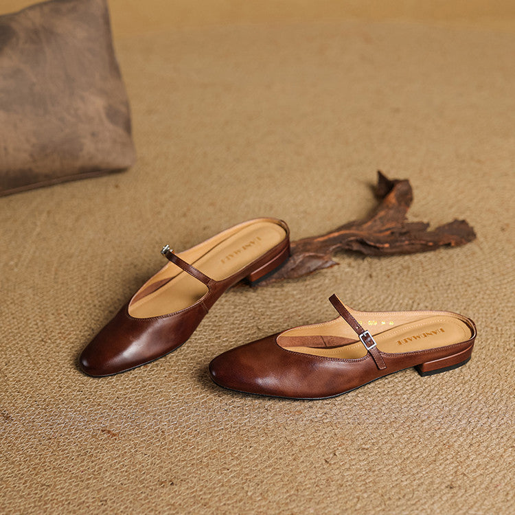 Audrey | Mary Jane Leather Mules