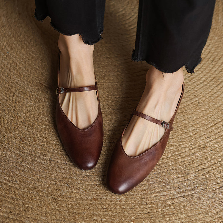 Audrey | Mary Jane Leather Mules