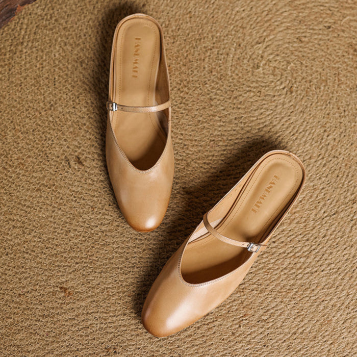 Audrey | Mary Jane Leather Mules