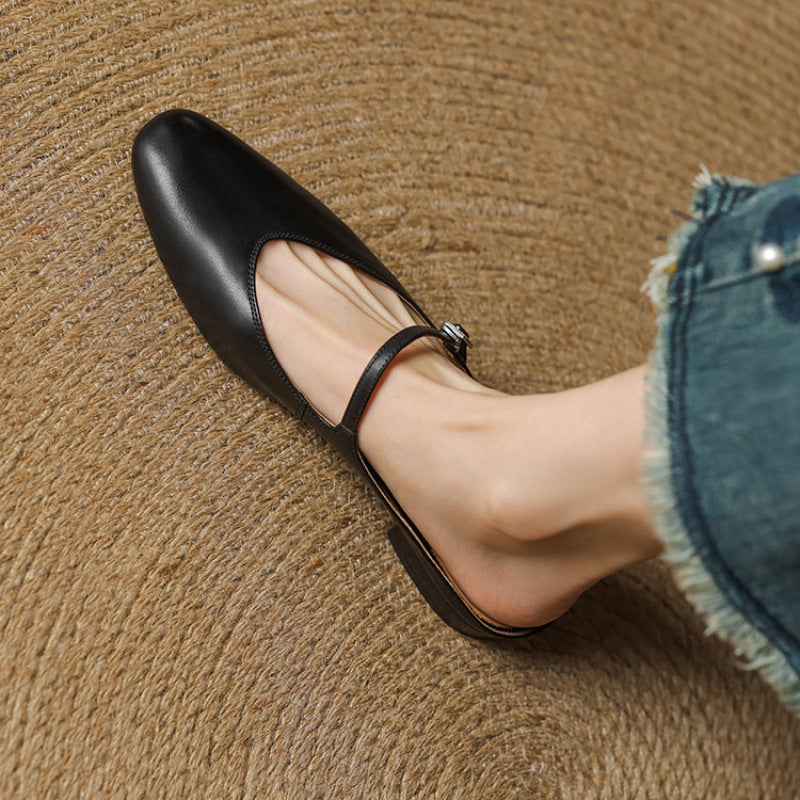 Audrey | Mary Jane Leather Mules