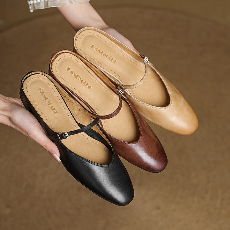 Audrey | Mary Jane Leather Mules