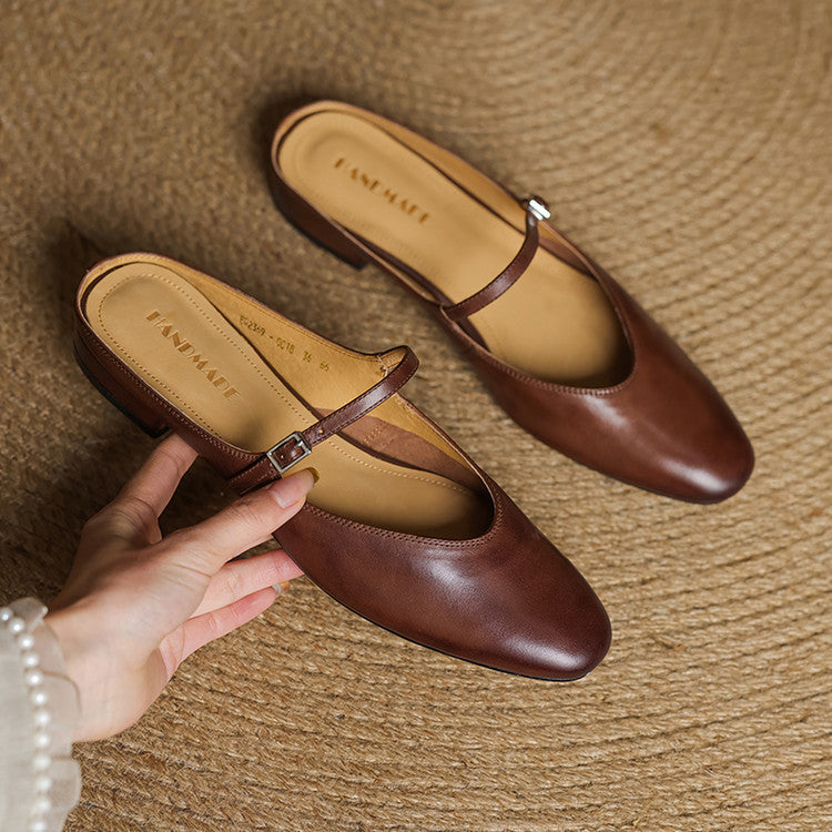 Audrey | Mary Jane Leather Mules