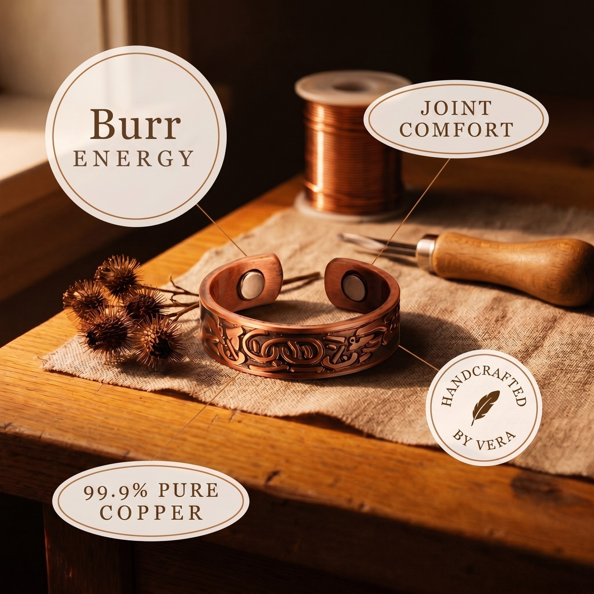 Hester's Burr Copper Ring