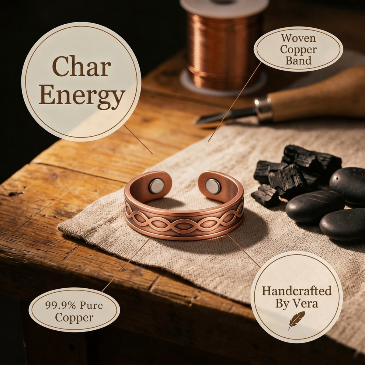 Hester's Char Copper Ring