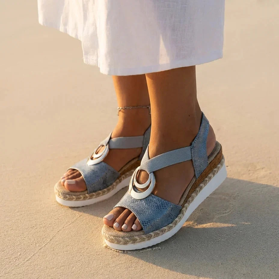 Serena | Cork Wedge Espadrille Sandals