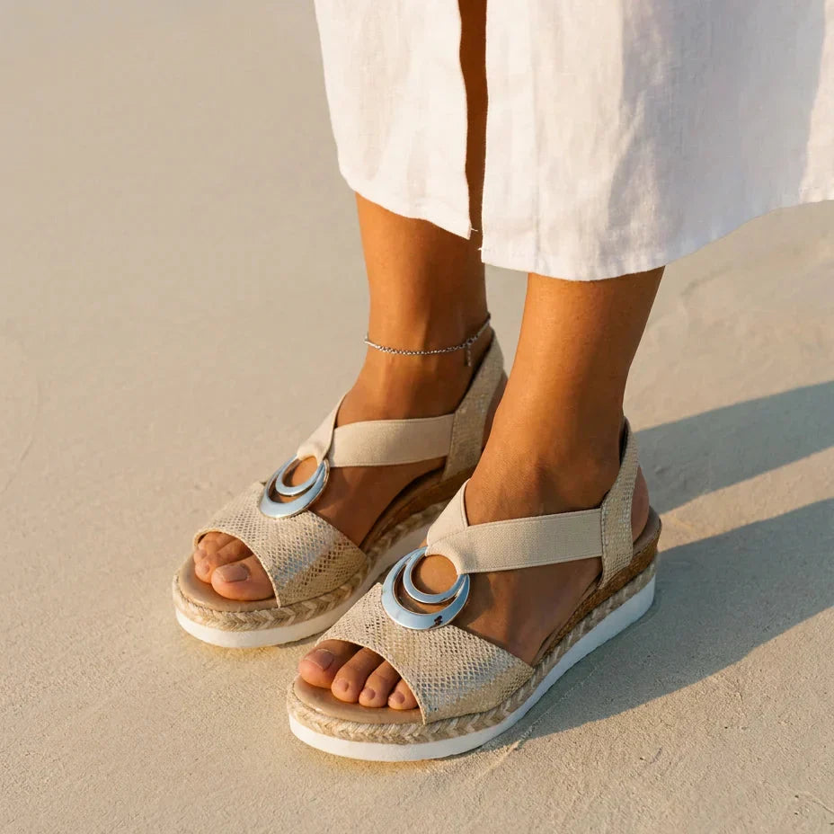Serena | Cork Wedge Espadrille Sandals