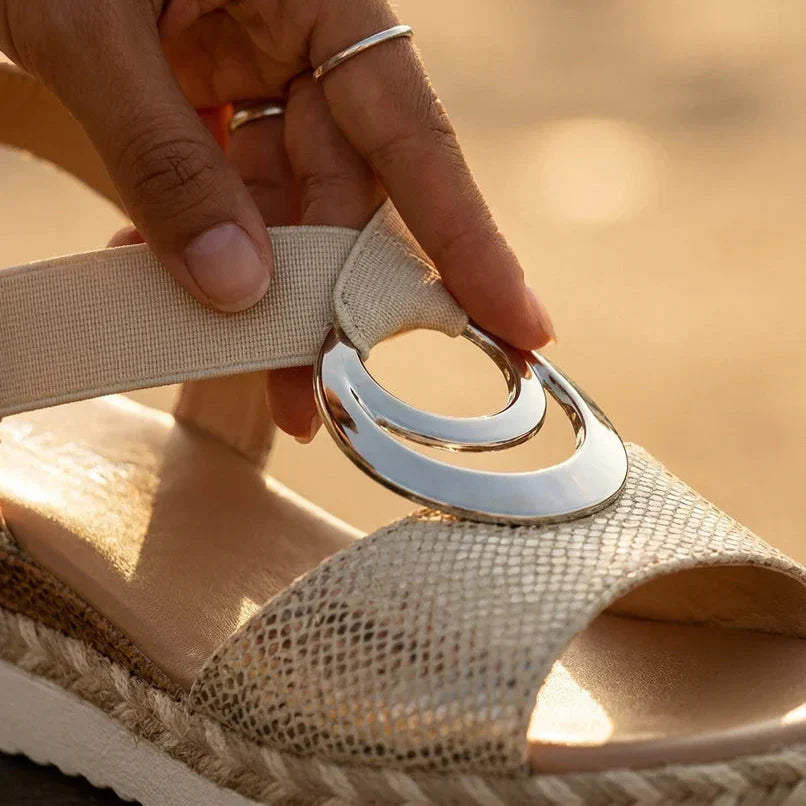 Serena | Cork Wedge Espadrille Sandals