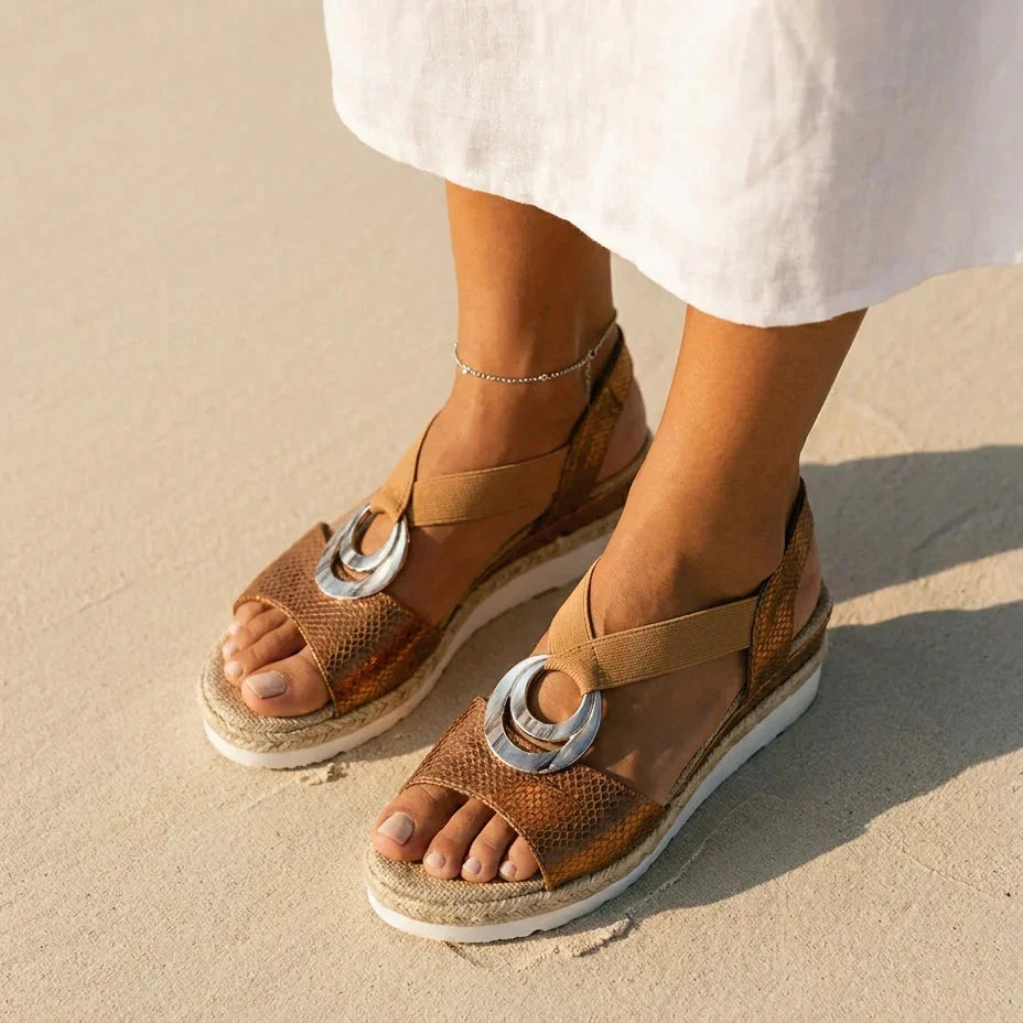 Serena | Cork Wedge Espadrille Sandals