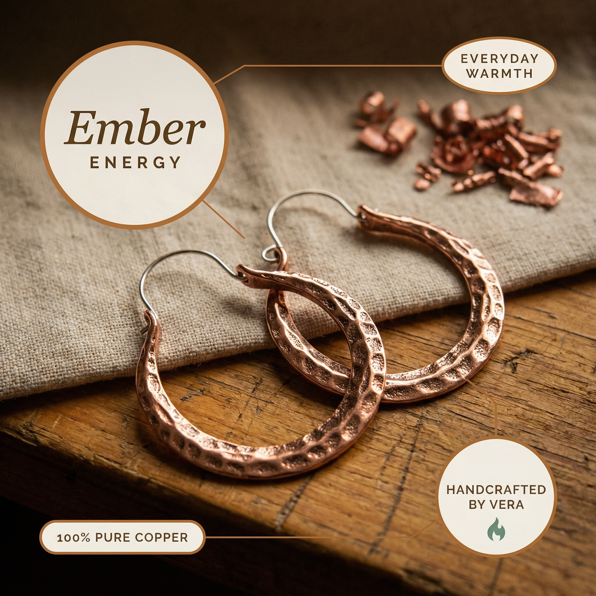 Hester's Ember Copper Earrings