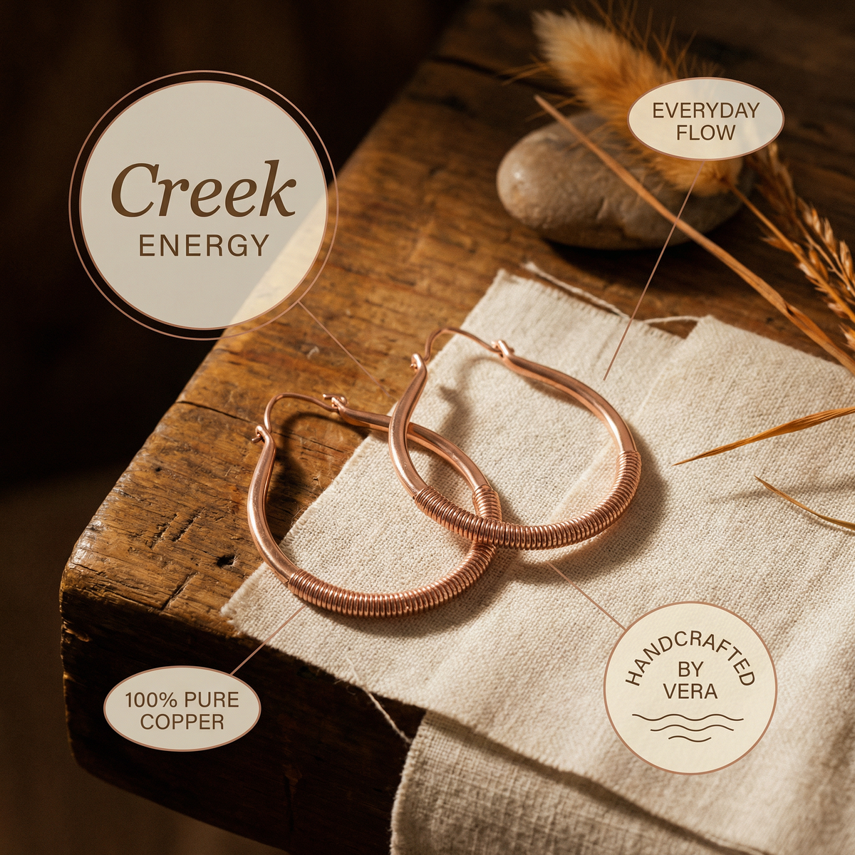 Hester's Creek Copper Earrings