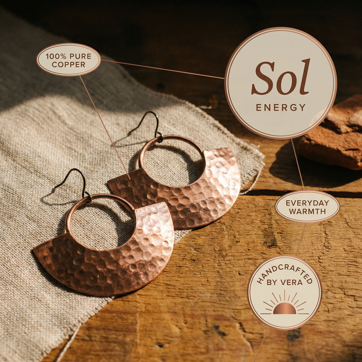 Hester's Sol Copper Earrings