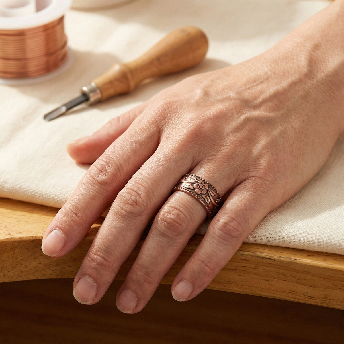 Hester's Petal Copper Ring