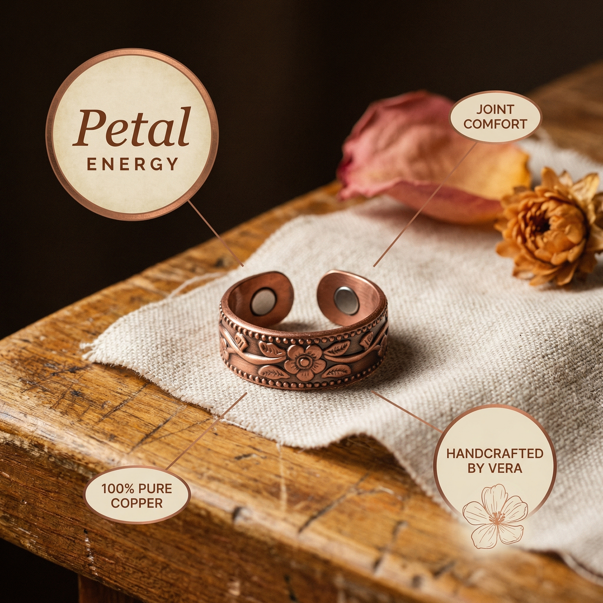 Hester's Petal Copper Ring