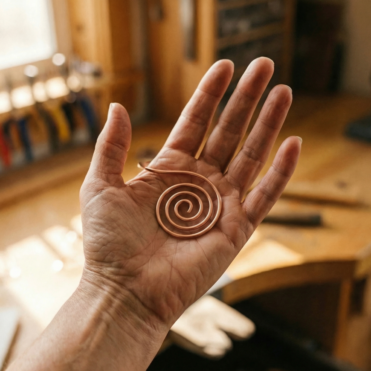Hester's Flow Copper Hand Spiral