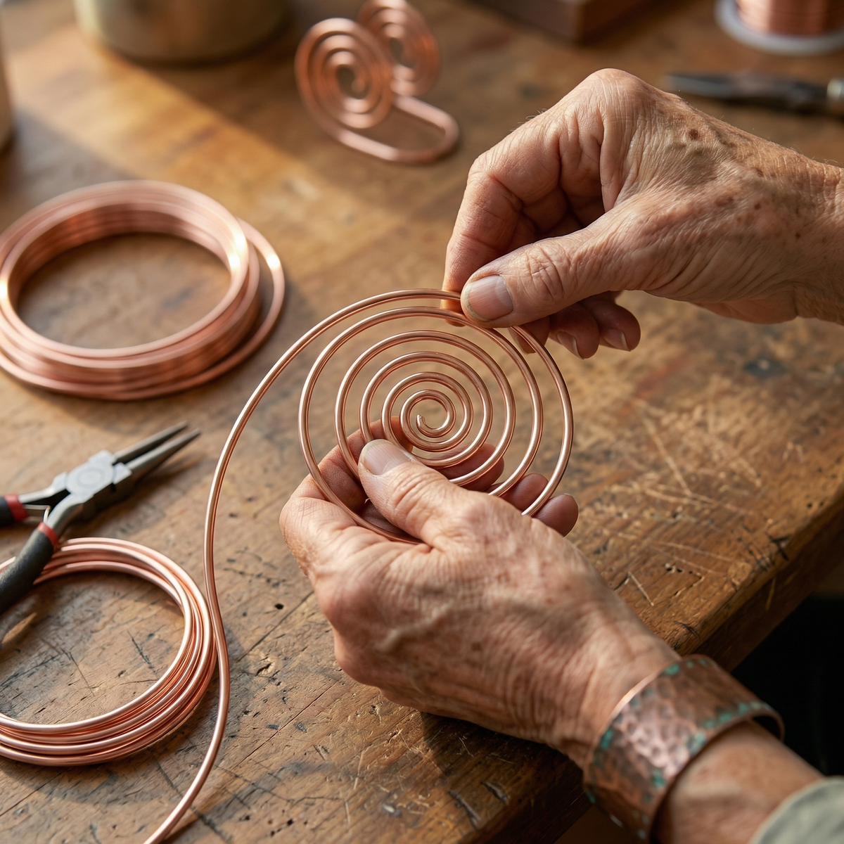 Hester's Flow Copper Hand Spiral