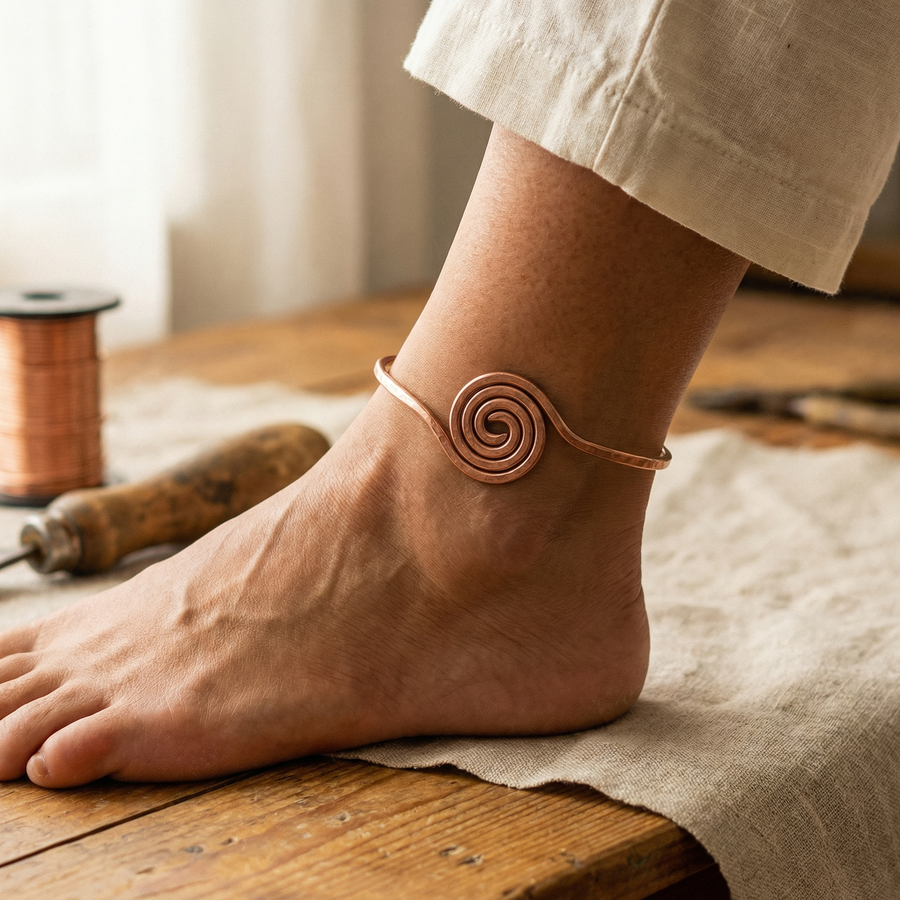 Hester's Coil Copper Anklet