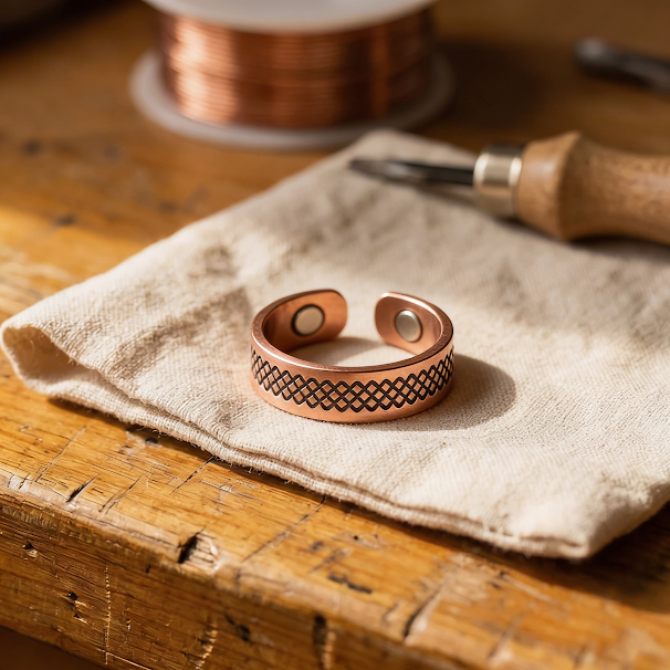Hester's Grid Copper Ring