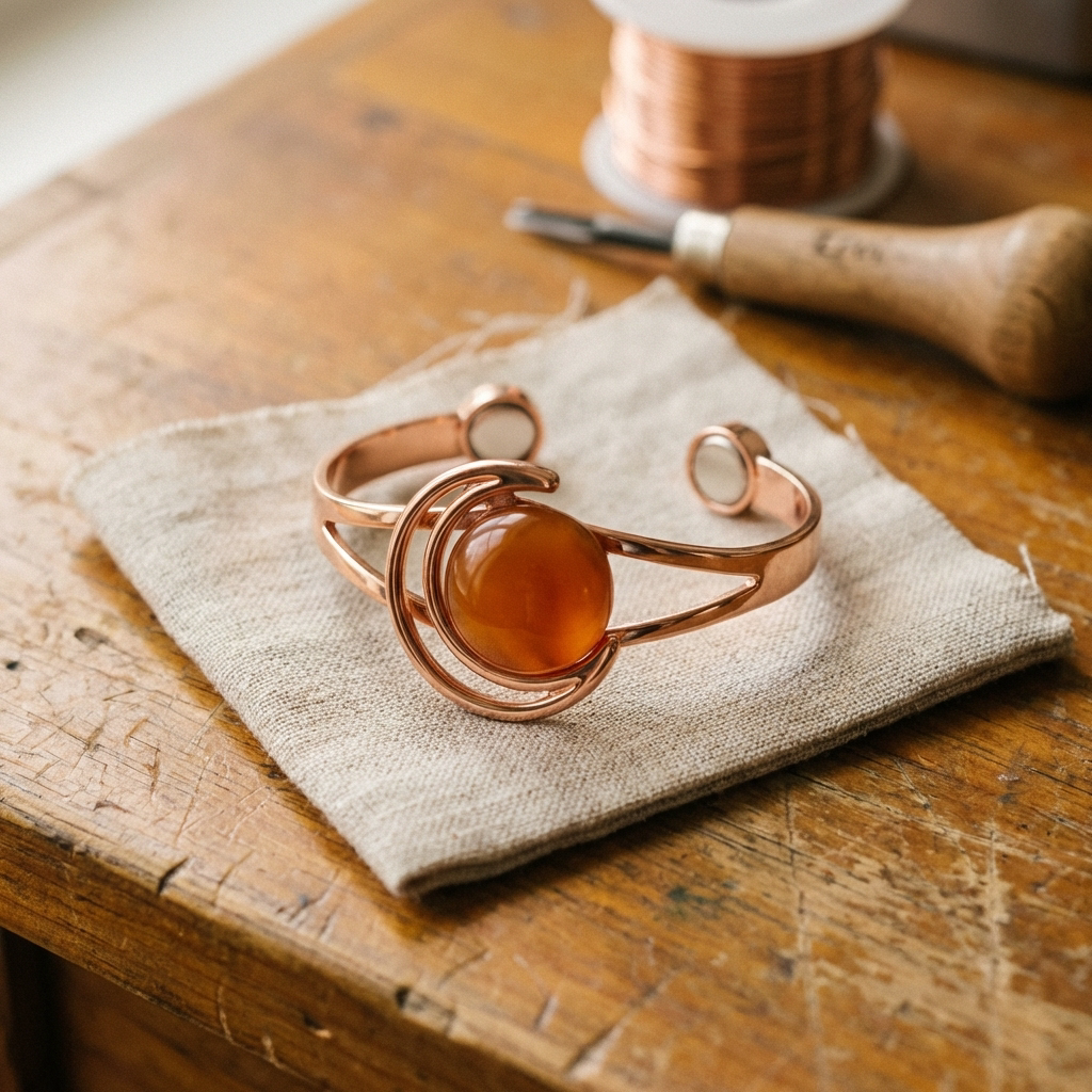 Hester's Sphere Orange Copper Bracelet