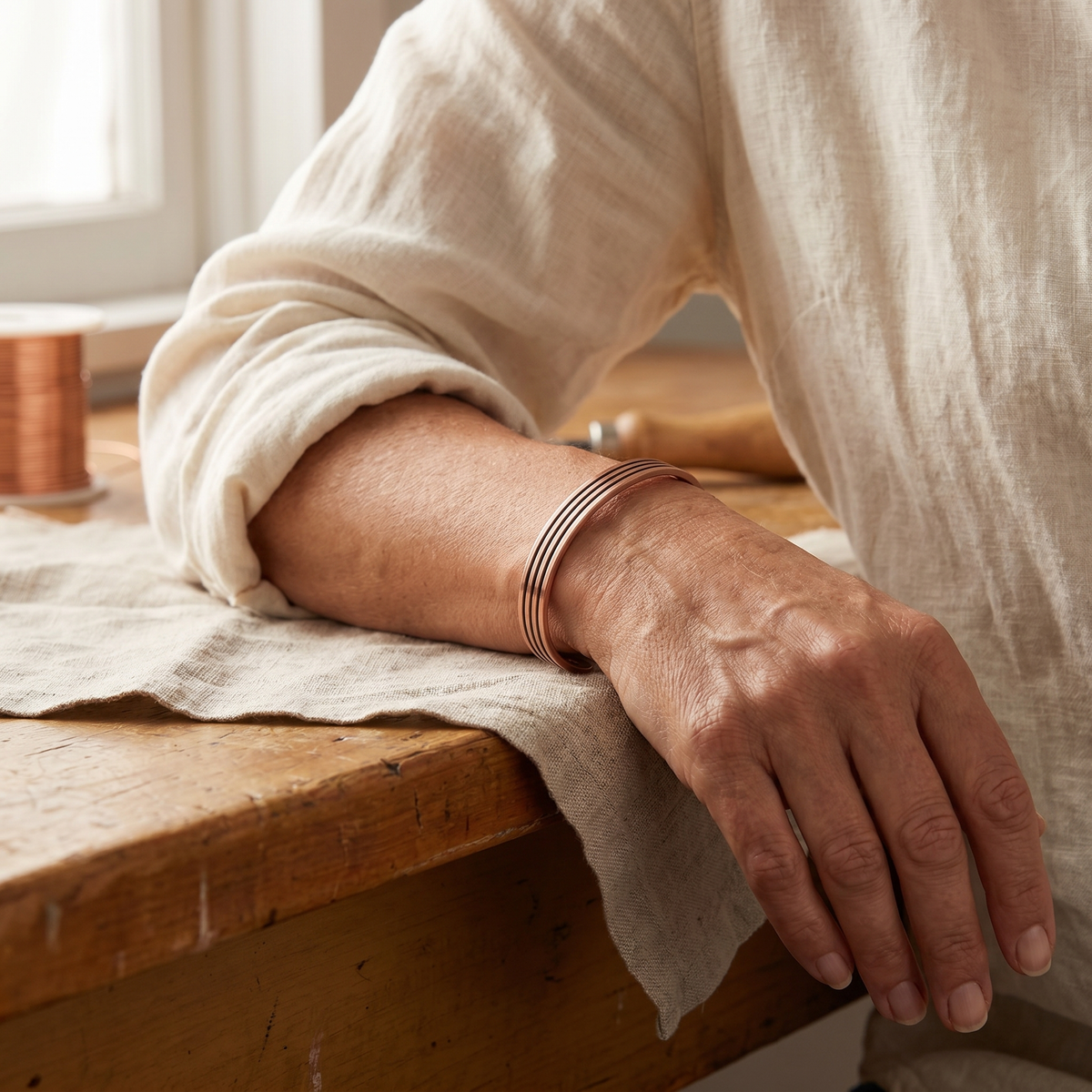 Hester's Sage Copper Bracelet