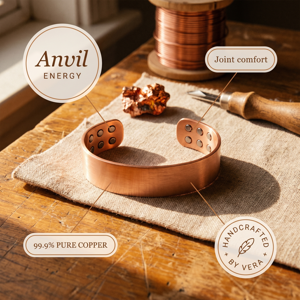 Hester's Anvil Copper Bracelet
