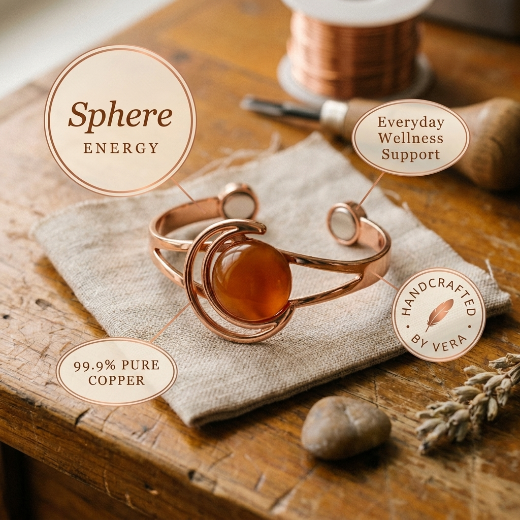 Hester's Sphere Orange Copper Bracelet